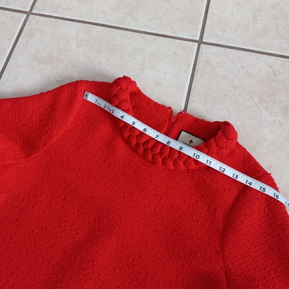 Tuckernuck Red Tweed Jackie Dress Pearl Embellishment L - Picture 12 of 16